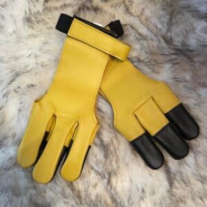 Buckskin with Black Tips 3 Finger Shooting Glove